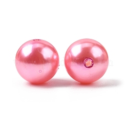 ABSプラスチックパール調ラウンドビーズ  ピンク  20mm  穴：2.5mm  約120個/500g&nbsp;SACR-S074-20mm-A75