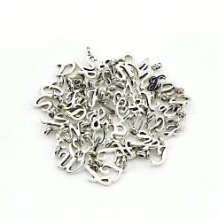 合金のチベット風チャーム  アルファベット  a～zの文字  アンティークシルバー  10~13mm  2个/レター  52セットあたり[1]個&nbsp;YS-TAC0003-07AS