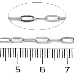 変色しない304ステンレススチールリンクチェーン  ハンダ付け  ステンレス鋼色  6.5x2.5x0.5mm&nbsp;CHS-A013-08P