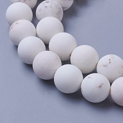 天然マグネサイトビーズ連売り  艶消し  ラウンド  6.5x6mm  穴：1mm  約62個/連  15.2インチ（38.6cm）&nbsp;G-F592-03-6mm