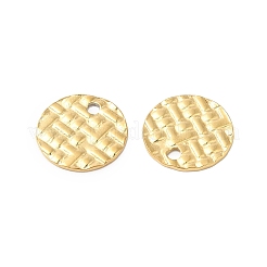 イオンプレーティング（IP）304ステンレススチールチャーム  フラットラウンドのチャーム  14KGP本金メッキ  8x0.5mm  穴：1mm&nbsp;STAS-Q215-09G