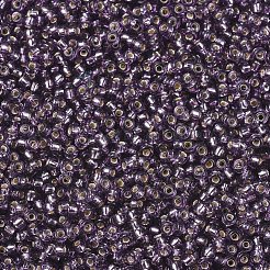 MIYUKIラウンドロカイユビーズ  日本製シードビーズ  11/0  （rr24)シルバーライニングアメジスト  2x1.3mm  穴：0.8mm  約50000個/ポンド&nbsp;SEED-G007-RR0024