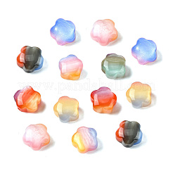 オペーク樹脂ビーズ  花  グラデーションカラー  ミックスカラー  18.5~19.5x20x13mm  穴：2.5mm&nbsp;RESI-CJC0012-33