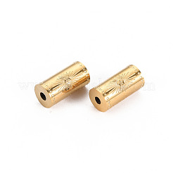 304ステンレススチールビーズ  スターとコラム  14KGP本金メッキ  12x6mm  穴：1.8mm&nbsp;STAS-S116-292G