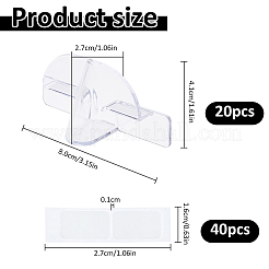 透明なペット用壁掛けメガネ収納ラック  透明  41x80x27mm&nbsp;AJEW-WH0481-731