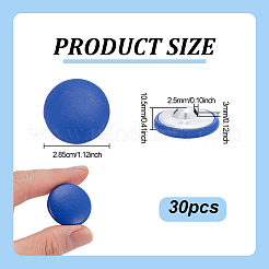 30穴PUレザーシャンクボタン1個  アルミパーツ  フラットラウンド  ブルー  28.5x10.5mm  穴：2.5mm&nbsp;BUTT-NB0001-92B