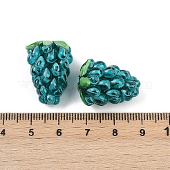 手作りランプワークビーズ  ブドウ  ティール  21~24x15~17mm  穴：1.8mm&nbsp;LAMP-U004-07L
