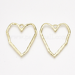 合金ペンダント  ハート  ライトゴールド  38x33x1.5mm  穴：3mm&nbsp;X-PALLOY-T067-32LG