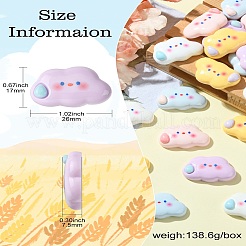 40個5色不透明樹脂カボション  漫画のドロップ付き雲  ミックスカラー  17x26x7.5mm  8個/カラー&nbsp;CRES-CJ0001-62