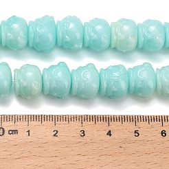 合成サンゴ染め彫刻ビーズ  瓶の形  ターコイズ  13~14x11mm  穴：1mm&nbsp;BSHE-H114-03D