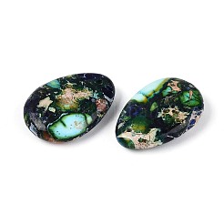 染色された天然インペリアルジャスパーペンダント  ティアドロップチャーム  濃い緑  25~25.5x18~18.5x5.5~6.5mm  穴：1~1.5mm&nbsp;G-Q601-08C
