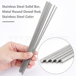 304ステンレススチールソリッドバー  金属丸棒  ステンレス鋼色  200x3mm  40pc&nbsp;DIY-UN0006-12B