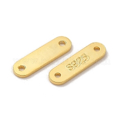 925スターリングシルバーリンク  チェーンタブ  スタンプ925個付き  18KGP本金メッキ  8.5x2.5x0.5mm  穴：0.7mm&nbsp;STER-D006-08G