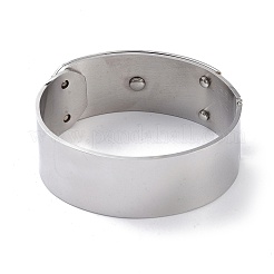 変色しないドーナツ 304 ステンレススチール バングル  ステンレス鋼色  7/8インチ（2.2cm）  内径：2x2-1/4インチ（4.95x5.8cm）&nbsp;BJEW-G700-07B-P