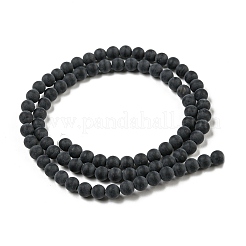 天然黒瑪瑙のビーズ連売りを等級付けする  染め＆加熱  艶消し  ラウンド  4mm  穴：0.8mm  約92~95個/連  15インチ&nbsp;G447-2