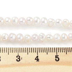 天然養殖淡水パールビーズ連売り  ポテト  フローラルホワイト  3.8~4.2mm  穴：0.6mm  約43個/連  6.50インチ（16.5cm）&nbsp;PEAR-C003-08C