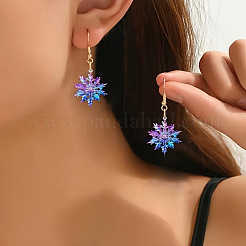 アクリルダングルピアス  スノーフレーク  プラチナ  ミディアム蘭  32x28mm&nbsp;FS-WG809FC-01
