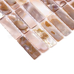 天然淡水貝のモザイクタイルカボション  長方形  フラットバック  29.5~30x8~8.5x2  約243個/セット&nbsp;SHEL-Q029-01