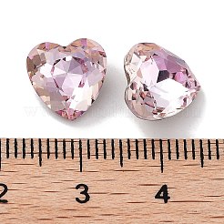 ガラスラインストーンカボション  ポイントバック＆バックメッキ  多面カット  ハート  ライトピーチ  10x10x5mm&nbsp;RGLA-G020-04E-D508