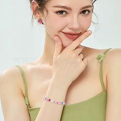 混合スタイルのアクリルビーズ  ピーナッツと蝶結びと蝶  ピンク  6.5~7.5x4~10x3~5.5mm  穴：1.2~1.6mm&nbsp;SACR-TA0001-81B