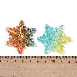 ツートンカラーの透明アクリルシャンデリアコンポーネントリンク  クリスマススノーフレーク  ミックスカラー  46.5x41x6mm  穴：2mm&nbsp;MACR-L007-18
