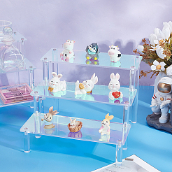 3段アクリルディスプレイライザー  階層型コレクションオーガナイザーシェルフスタンド  カラフル  20x20.5x15cm&nbsp;ODIS-WH0078-11