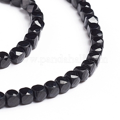 天然石ブラックスピネルビーズ連売り  多面カット  キューブ  4~5x4~5x4~5mm  穴：0.7mm  約72~76個/連  15.55インチ（39.5cm）&nbsp;G-E560-A04-4mm