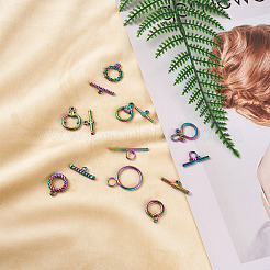 14セット7スタイルPVD真空メッキ304ステンレススチールマンテル  リング  ミックスカラー  2セット/スタイル&nbsp;STAS-BY0001-01