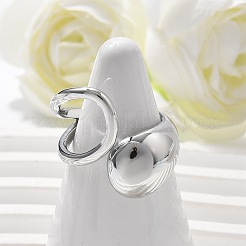 女性用304ステンレススチールカフリング  ステンレス鋼色  usサイズ8 1/2(18.5mm)&nbsp;RJEW-A063-01A-P