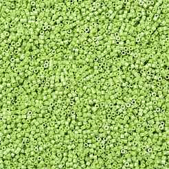 シリンダーシードビーズ  不透明色の光沢  均一サイズ  緑黄  2x1.5mm  穴：0.8mm  約888個/10g&nbsp;X-SEED-H001-H16