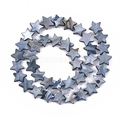 淡水シェルビーズ連売り  染め  スター  ライトスチールブルー  12x12.5x3mm  穴：1mm  約35個/連  15.55インチ（39.5cm）&nbsp;X-SHEL-S276-31A