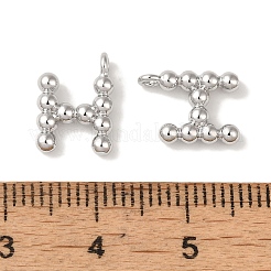 真鍮チャーム  カドミウムフリー＆ニッケルフリー＆鉛フリー  文字チャーム  プラチナ  13x8.5x2mm  穴：1mm&nbsp;KK-S368-16P-H