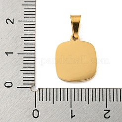 304 ステンレススチール パヴェ ナチュラル ホワイト シェル スクエア チャーム  ゴールドカラー  14x12x1mm  穴：5.5x3mm&nbsp;STAS-S130-01G