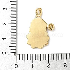 クリスマス真鍮エナメルペンダント  ゴールドカラー  サンタクロース  22x18x3mm  穴：4x3mm&nbsp;LS-KK-K305-08D-G