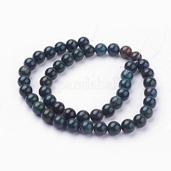 天然石ブラッドストーンビーズ連売り  ヘリオトロープ石ビーズ  ラウンド  8~8.5mm  穴：1mm  約47個/連  14.76