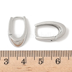 U字型真鍮フープピアス  プラチナメッキ  19x12x3.5mm&nbsp;EJEW-D320-14P