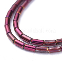 電気メッキガラスビーズセット  フルメッキ  コラム  パープルメッキ  4.5~5x2.5mm  穴：0.8mm  約75個/連  14.17インチ（36cm）&nbsp;EGLA-K014-B-FP04