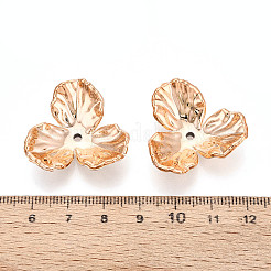 UVメッキアクリルビーズキャップ  3  - 花びらの花  サドルブラウン  27.5~28x29.5x8.5mm  穴：2mm&nbsp;OACR-N158-02