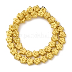 電気メッキガラスビーズセット  スター  マット黄金  11x11x5.5mm  穴：0.9mm  約45個/連  18.19''（46.2センチメートル）&nbsp;EGLA-H109-13