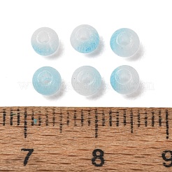 ペイントガラスビーズを焼く  模造キャットアイ  ラウンド  ツートン  空色  5.5x6mm  穴：1.2mm  約4000個/1000g&nbsp;GL-CBA5BF9-04B