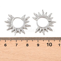 真鍮製フープピアス  太陽  プラチナ  20x25x3mm&nbsp;EJEW-P334-01P