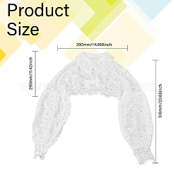 取り外し可能な綿の女性用付け襟  刺繍入りのネックライントリム  洋服縫製アップリケエッジ  DIYアクセサリー  ホワイト  290x1400x4.5mm&nbsp;AJEW-WH0554-30B