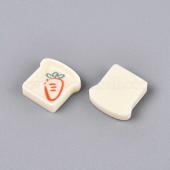 フルーツをテーマにした不透明樹脂のカボション  トーストの形  古いレース  9~9.5x9.5x3mm&nbsp;CRES-T025-17