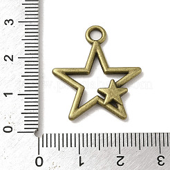 合金のチベット風チャーム  カドミウムフリー＆鉛フリー  スター  アンティークブロンズ  26x22.5x2.5mm  穴：3mm  約599個/1000g&nbsp;PALLOY-M217-28AB