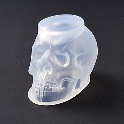DIY 肖像彫刻 キャンドル作り シリコン像型  ハロウィンモチーフ  3dスカル  ゴーストホワイト  6.6x7.7x11cm  内径：8.2x4.4のCM&nbsp;DIY-E055-45