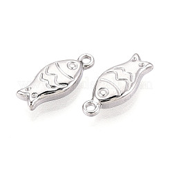 304ステンレススチール製魚チャーム  ステンレス鋼色  15x6.5x3mm  穴：1.4mm&nbsp;X-STAS-T069-06P