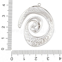 304ステンレスペンダント  槌目模様の螺旋チャーム  ステンレス鋼色  40x31x3mm  穴：1.8mm&nbsp;SA-CBA6E67-05P