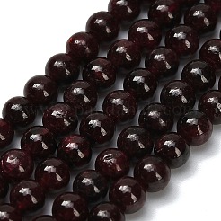 天然石ガーネットビーズ連売り  ラウンド  5mm  穴：0.8mm  約79個/連  14.96インチ（38cm）&nbsp;G-C262-B07-5mm