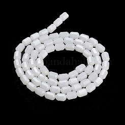 ジェイド風ガラスビーズ連売り  ファセットバレル  ホワイト  5~6x4mm  穴：1mm  約78~81個/連  15.94''~18.82''（40.5~47.8センチメートル）&nbsp;GLAA-G112-06A