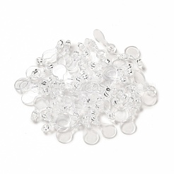 プラスチック接着剤付きフラットパッドベイル  フラットラウンドペンダントの検索  透明  16x8x5.4mm  穴：2mm&nbsp;KY-E013-01